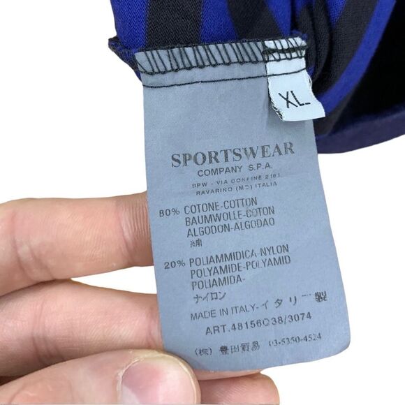 Stone Island S/S 2008 Blue/Black Striped Hooded Sweatshirt Size XL - Picture 7 of 8